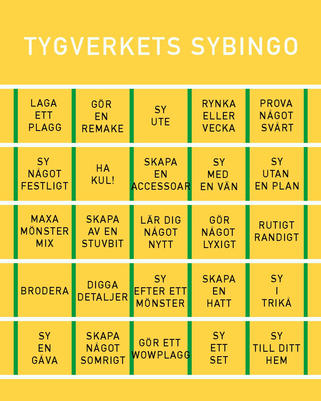 #tygverketssybingo